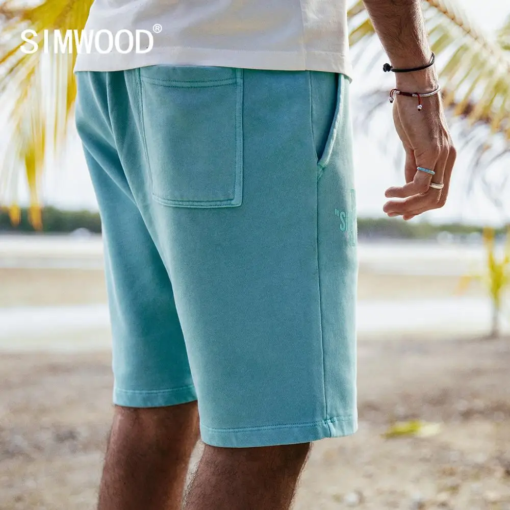 SIMWOOD 2019 летние новые спортивные шорты с вышивкой мужские повседневные эластичные