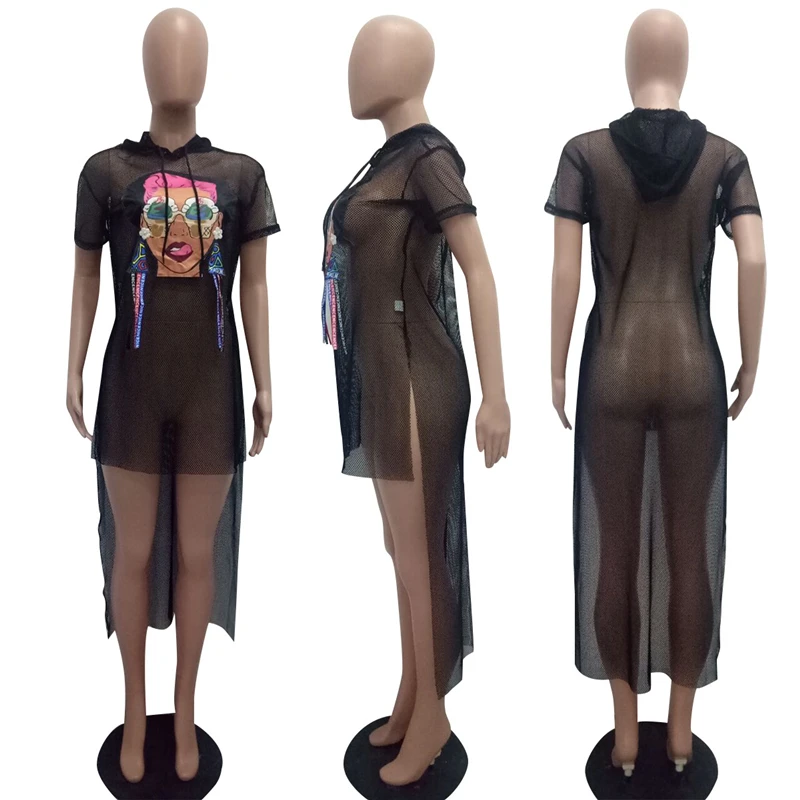 Женское летнее пляжное платье с капюшоном коротким рукавом|Женские платья| |