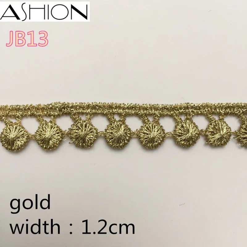 Ширина 12 мм Золотая и серебряная точка Водорастворимая Вышивка кружевная