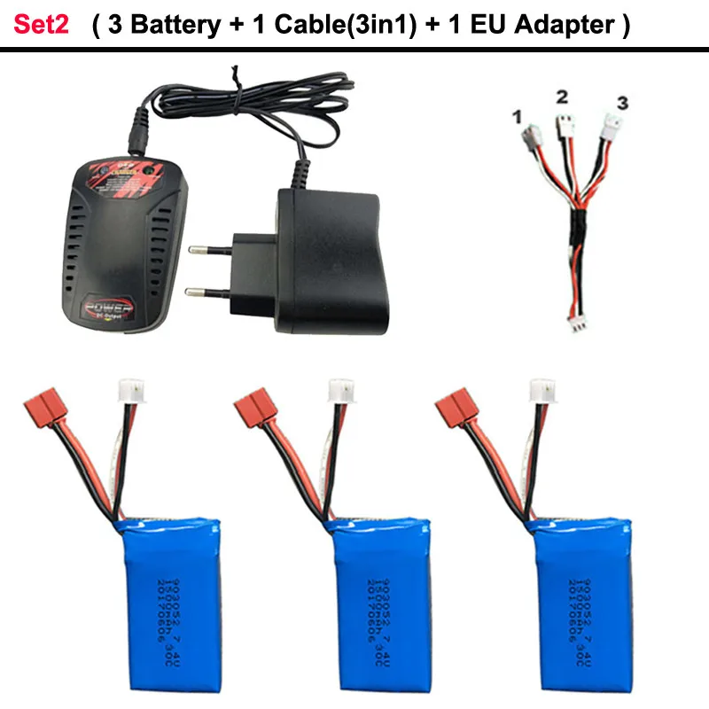 Set2 Высокое качество 7,4 В 1500 мАч 2S Lipo Батарея для WLtoys A959-B A969-B A979-B K929B RC пустыня Грузовик Авто Запчасти для запасных Запчасти зарядное устройство - Цвет: Set2