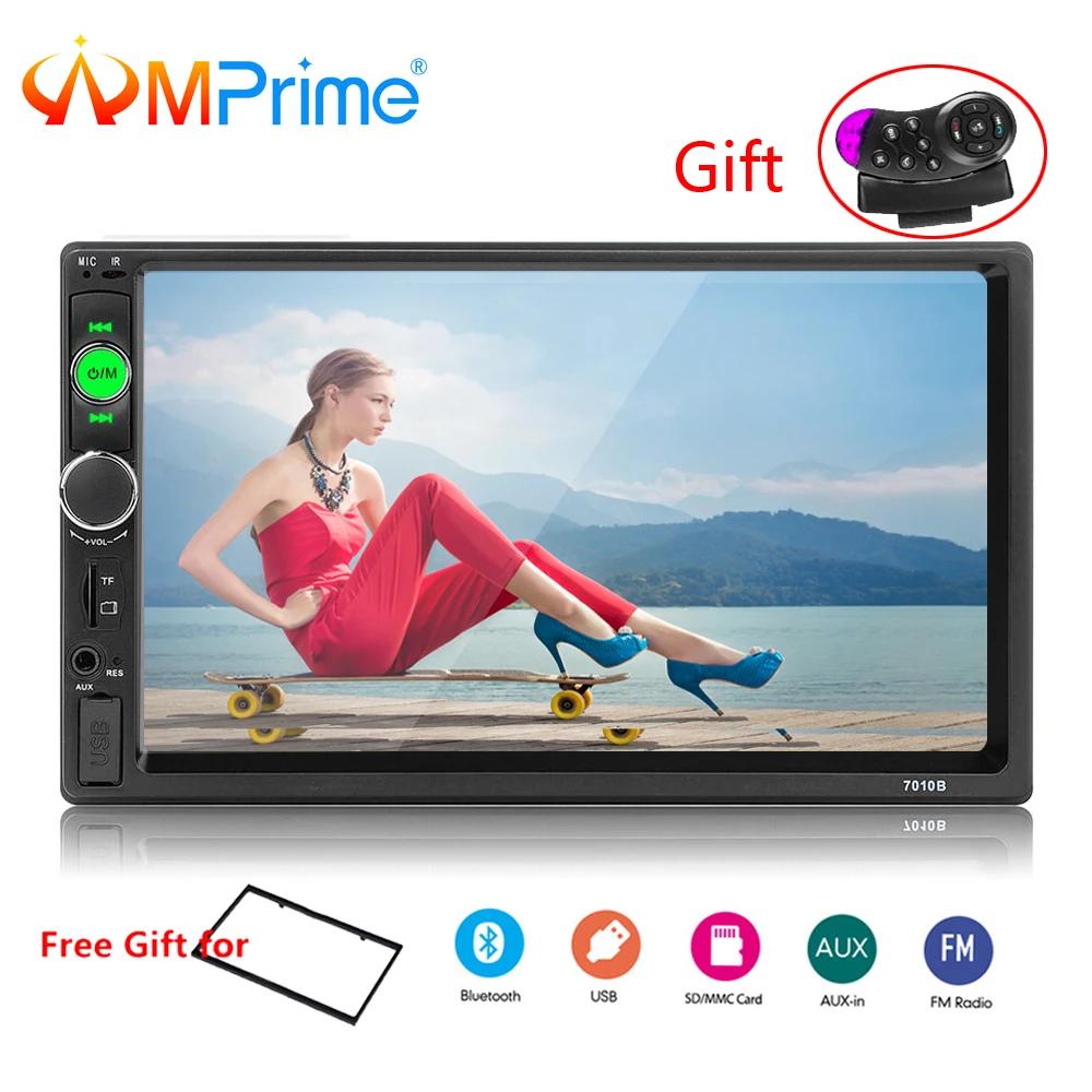 Amprime Авторадио гама 2 Радио Bluetooth 7 &quot2din Touch PMP5 плеер SD/FM/MP4/USB/AUX автомобильный аудио