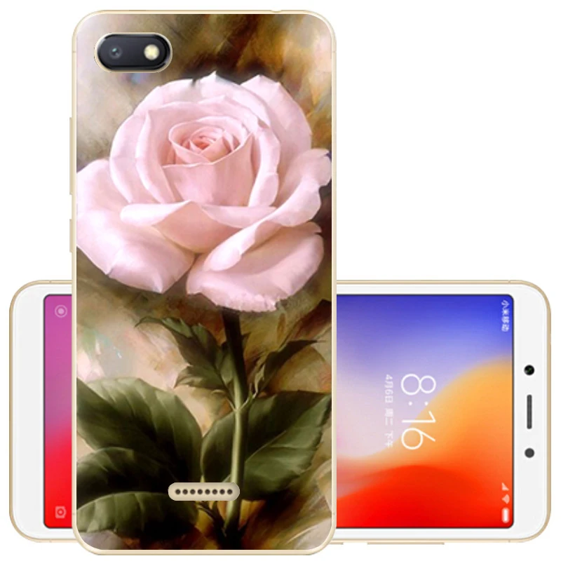 9 Чехол для Xiaomi Redmi 6A, 2 ГБ+ 16 ГБ, 5,45 дюйма, Ультратонкий защитный чехол из мягкого ТПУ с цветочным рисунком для Xiaomi Redmi 6, задняя крышка - Цвет: 9