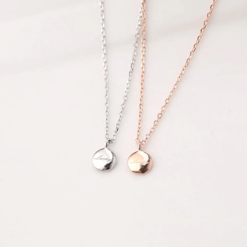 2019 модные очаровательные серебряные ожерелья с надписью на удачу для женщин