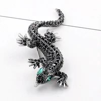 sale crystal vintage lizard brooch for women jewelry metal enamel pins men suit brooch animal clothing accessories