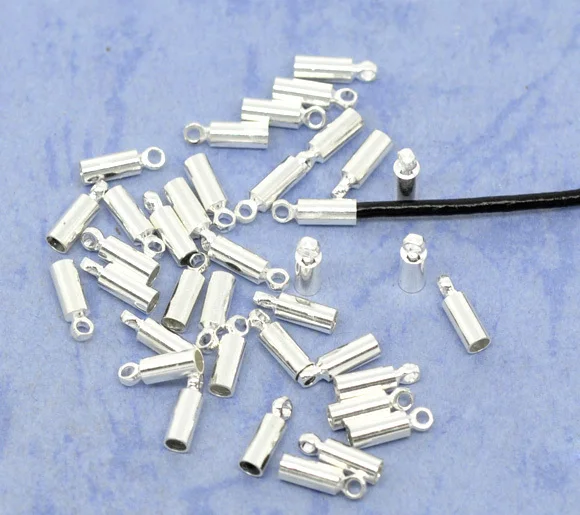 Бесплатная доставка 200 шт. посеребренные бусины с наконечником для ожерелья 8x2 5