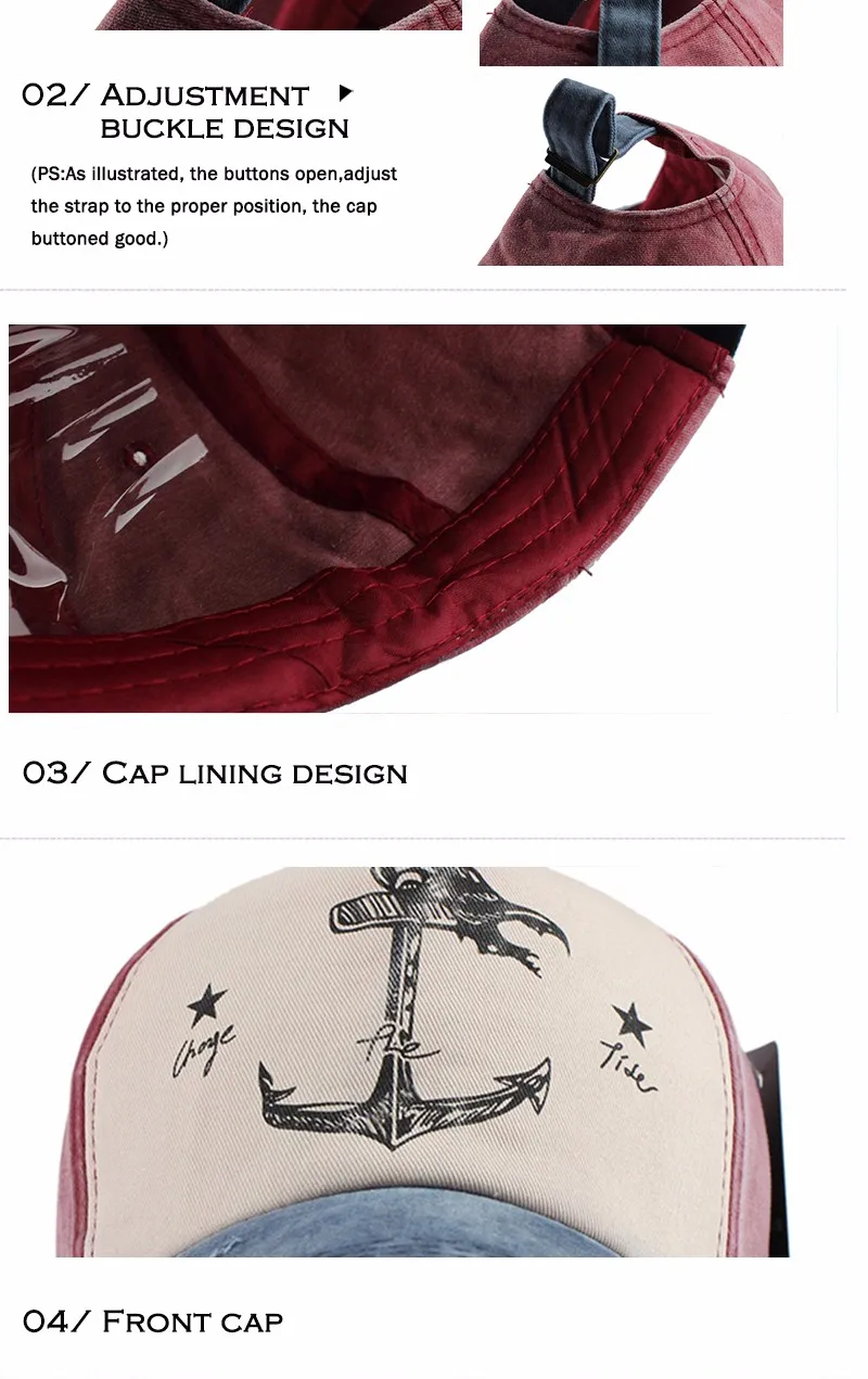 [FLB] 5 панелей хип-хоп snapback шапки пары шапка мужская женская чистого хлопка бейсболки старый якорь пиратского корабля gorras мыть кепки