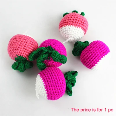 Pink Radish Горячее предложение! Распродажа! Фрукты овощи новорожденные фотографии реквизит милый Вязание крючком новорожденных наряды Аксессуары для моделирования - Цвет: Pink Radish