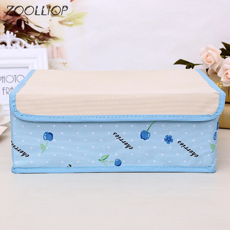 

13 Grid Underwear Bra Organizer Storage Box Non-Woven Fabric Folding Case For Bra Socks Underwear Organizer for cloth storage