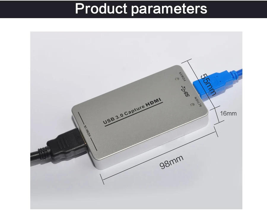 ZY-UCH201 USB3.0 HDMI видео Захват HDMI к USB видео Захват карты Бесплатный драйвер HDMI К USB ЗАХВАТ ключ для окна