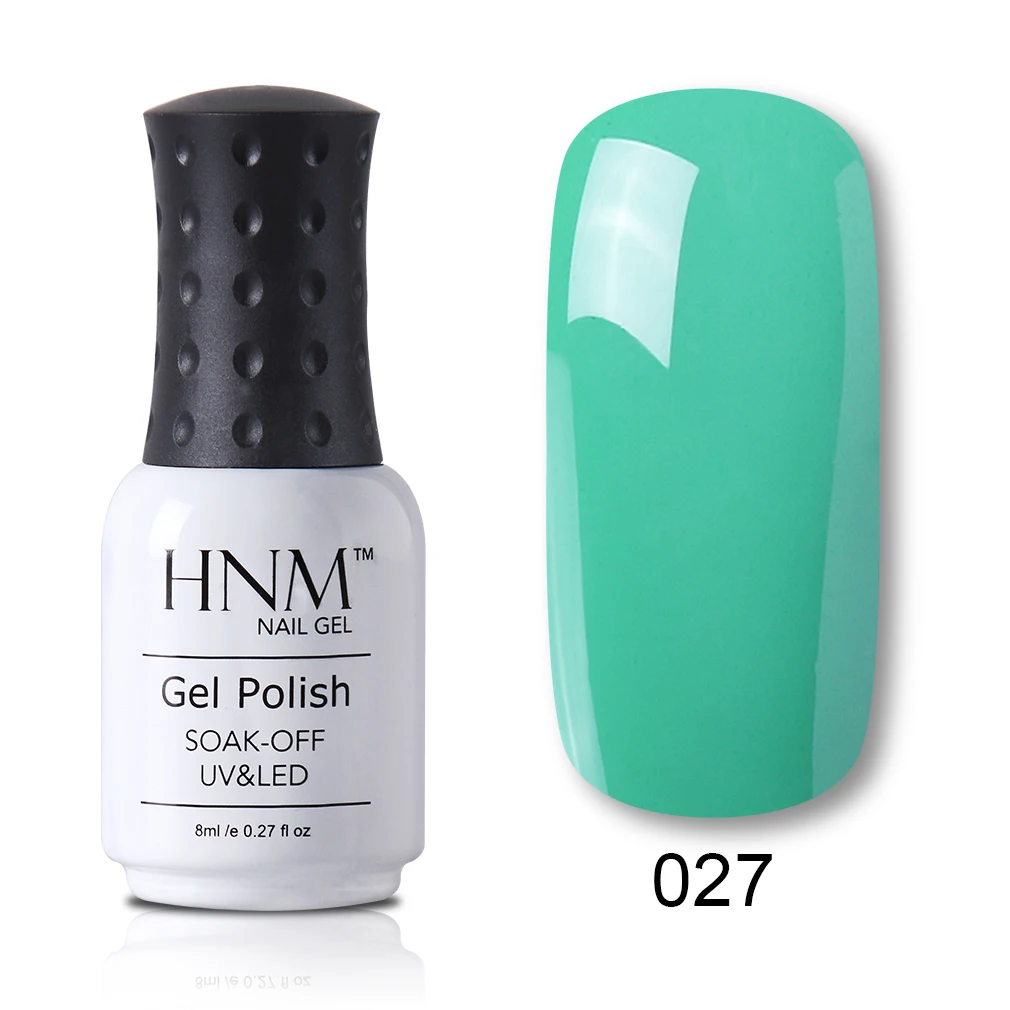 green 027 HNM 8 мл синий красный розовый зеленый желтый цвет уф гель лак для ногтей светодиодный светильник полупостоянный лак Hybird основа топ праймер маникюр - Цвет: green 027