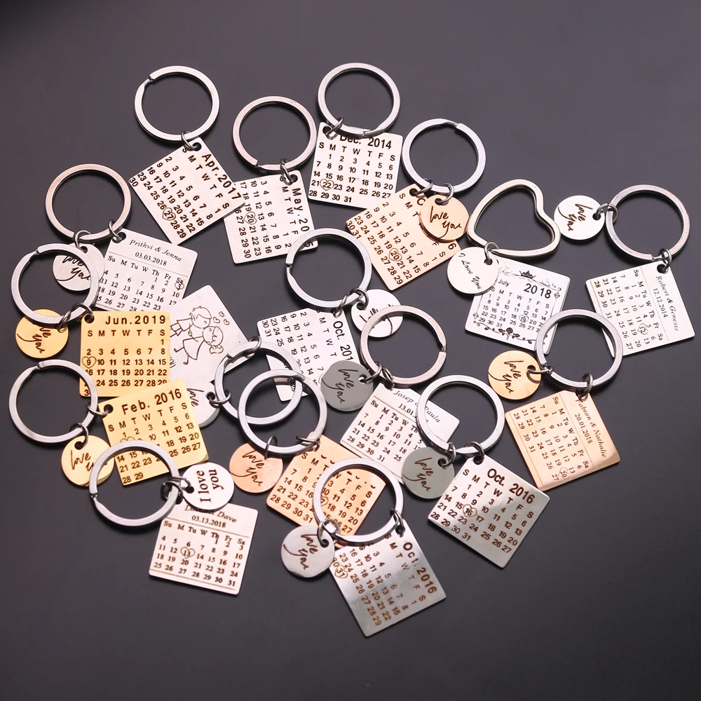 Прямая поставка календарь брелок персонализированные брелки пользовательские