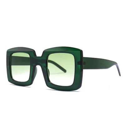 green COOLSIR, новинка, Ретро стиль, квадратные солнцезащитные очки, женские,, брендовые, дизайнерские, негабаритные, солнцезащитные очки, модные, женские, градиентные, UV400 - Цвет линз: green