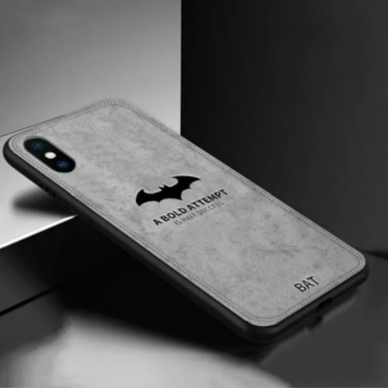 Bat Gray Тканевый чехол с рисунком летучей мыши для iphone 6, 6 S, 7, 8 Plus, ультра тонкая накладка олень для iphone X, XS, Max, XR, 11 Pro, Max, чехол с мягкими краями - Цвет: Bat Gray