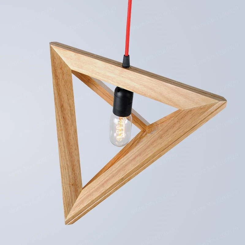 Modern Wood Pendant Lights E27 Vintage Light Lamps for Restaurant Bar Coffee Dining Room LED Hanging Fixtures | Освещение