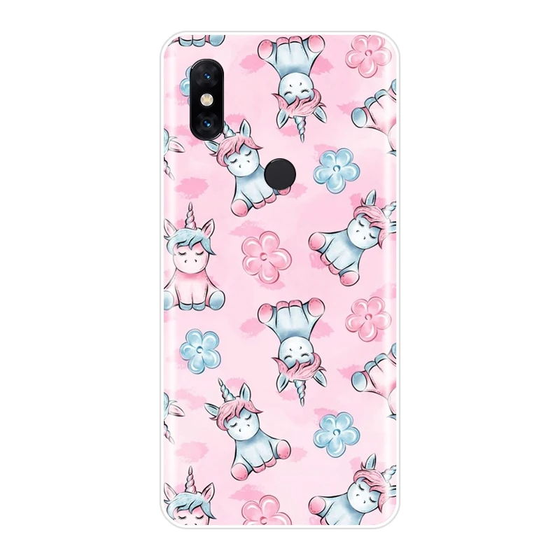 Розовый милый чехол с единорогом Kawaii Girl для Xiaomi Mi Max 1 2 3 мягкий силиконовый Note Mix 2S