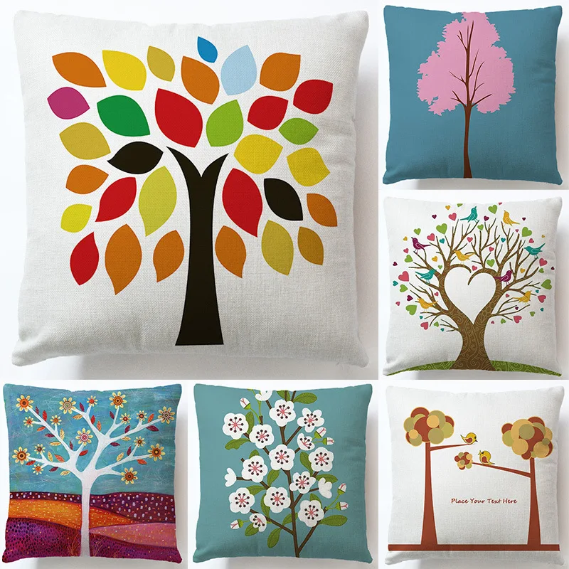 

Home Textile 45*45CM Linen color Printed Oil painting scenery Square Sofa Car Pillow Case Pillowcase Cushion Cover 2pc/lot