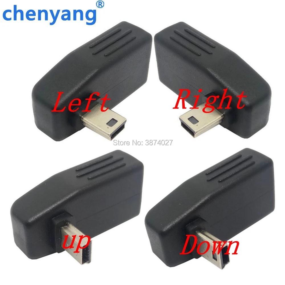 Мини USB 2,0 вверх и вниз и влево и вправо Anlgled OTG USB Женский к Mini 5P Мужской адаптер разъем 90D USB OTG HOST