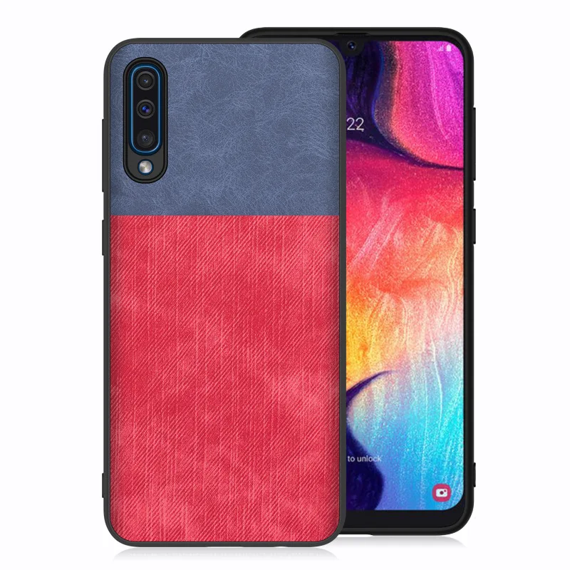 Тканевый чехол для samsung Galaxy A50 A70 A40 A30 A10 мягкий силиконовый деловая Противоударная