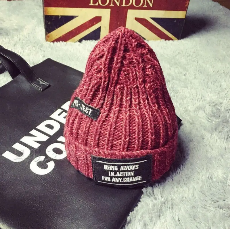 Новинка 2017 вязаная шапка мужская модель теплый повседневный головной убор для