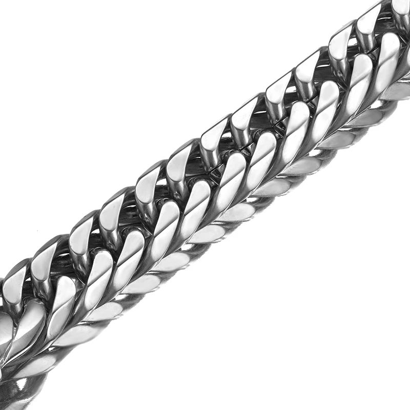 Тяжелое панцирное плетение 8-11 дюймов браслет-цепочка Ширина 16 мм серебряный цвет
