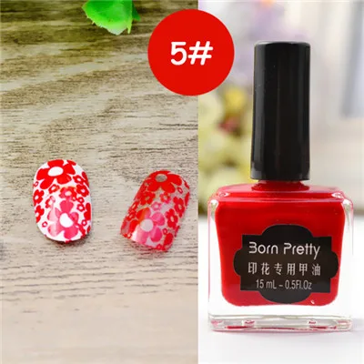 BORN PRETTY 15 мл/6 мл чистые цвета ногтей лак для стемпинга сладкий стиль стемпинг ногтей покрытие 72 Цвета Доступные лаки для ногтей - Цвет: 15ml Color 5