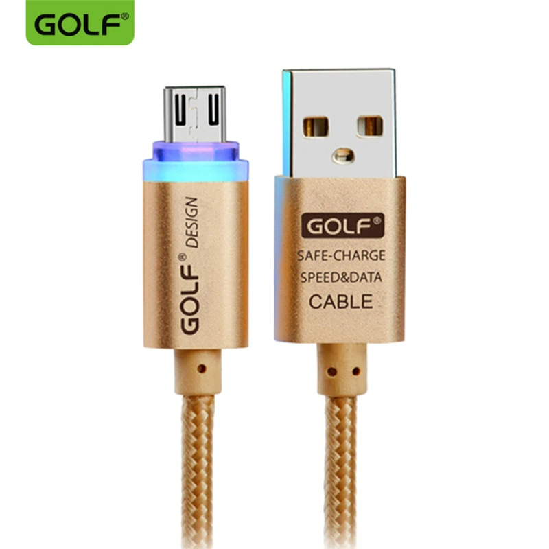 Кабель для быстрой зарядки GOLF 1 м умный светодиодный кабель Micro USB синхронизации