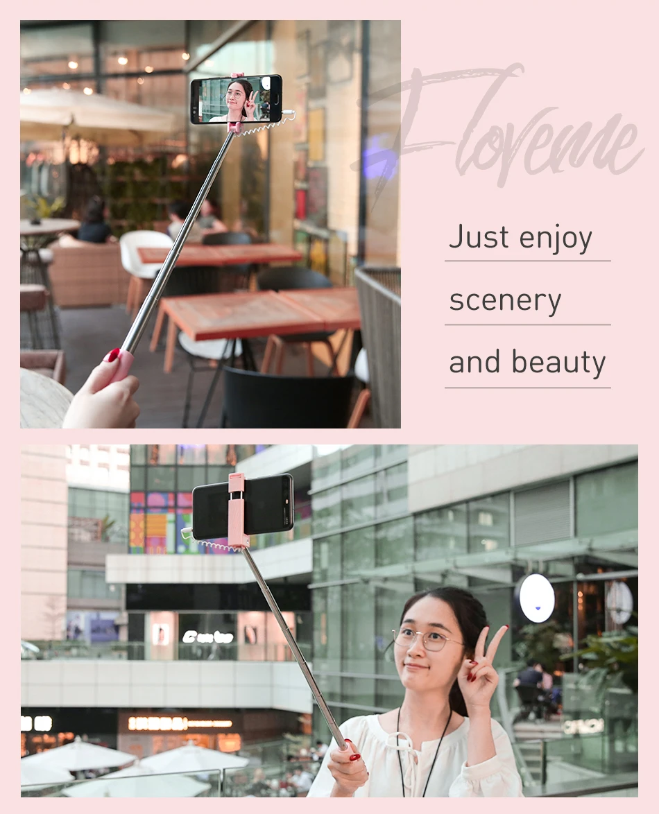 FLOVEME мини селфи палка для iPhone 4 5 6 S 6 Plus 6 S монопод палки для samsung A7 A5 A3 для Android с проводом 3,5 мм разъем
