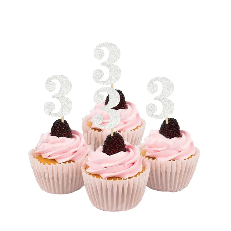 

Chicinlife Boy Girl 3th Birthday Party Decor Blue Pink Banner Foil Balloon Cupcake Toppers Crown Hat Happy Birthday Suppplies