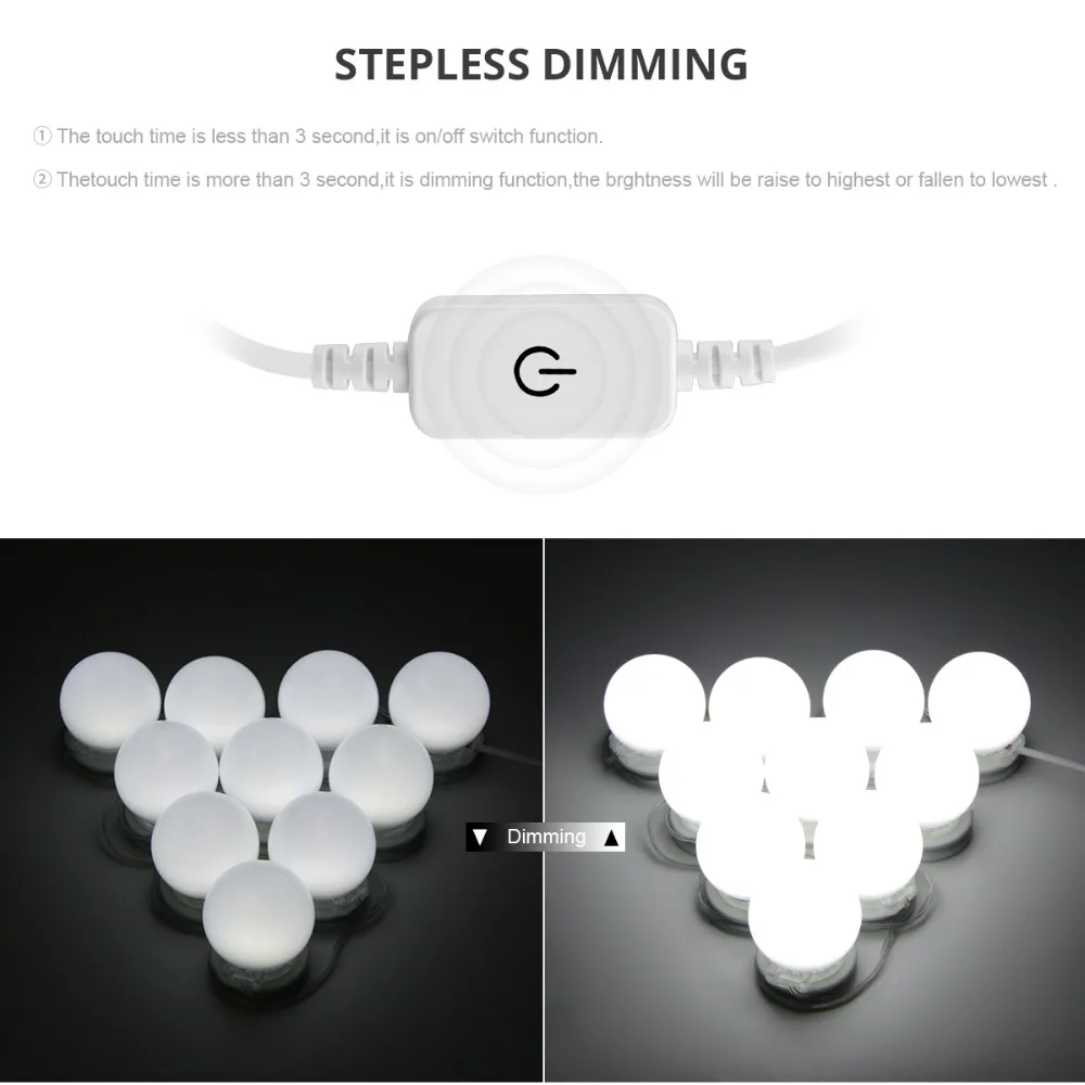 10 Вт в голливудском стиле светодиодные лампы для туалетного столика настенная