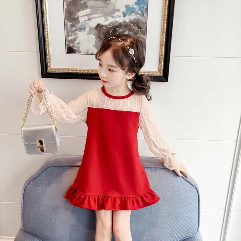 Новинка 2019 года платье для девочек сезон весна-осень детское модное хлопковое