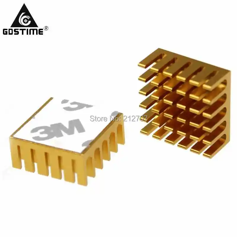 50 шт./лот Gdstime алюминиевый 22x22x10 мм Золотой радиатор для процессора ПК Охлаждающие