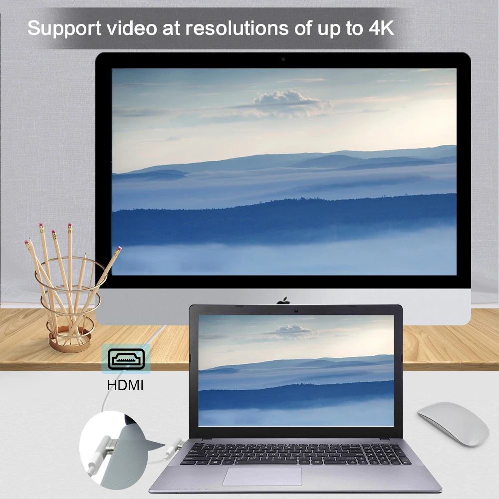 Магнитный USB type-C адаптер USB 3,1 10 ГБ/сек. PD, 100 Вт Быстрый Charge-4K@ 60 Гц Высокое разрешение совместим с MacBook Pro/Pixelbook