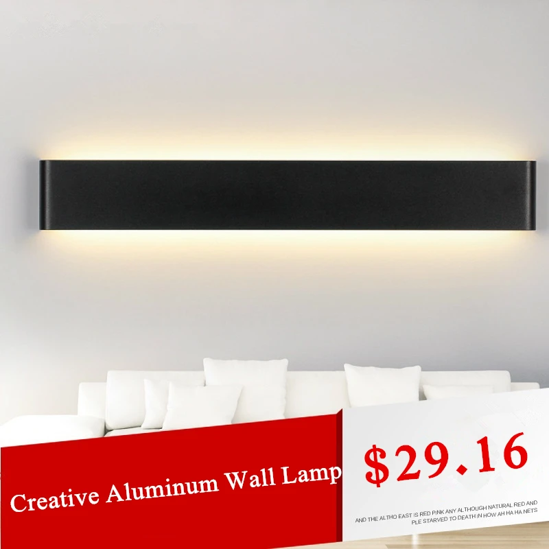 High Quality Modern Wall Lamp Black/White Aluminum Body LED Light Home Lighting Stairs Applique Murale Luminaire Wandlamp | Лампы и