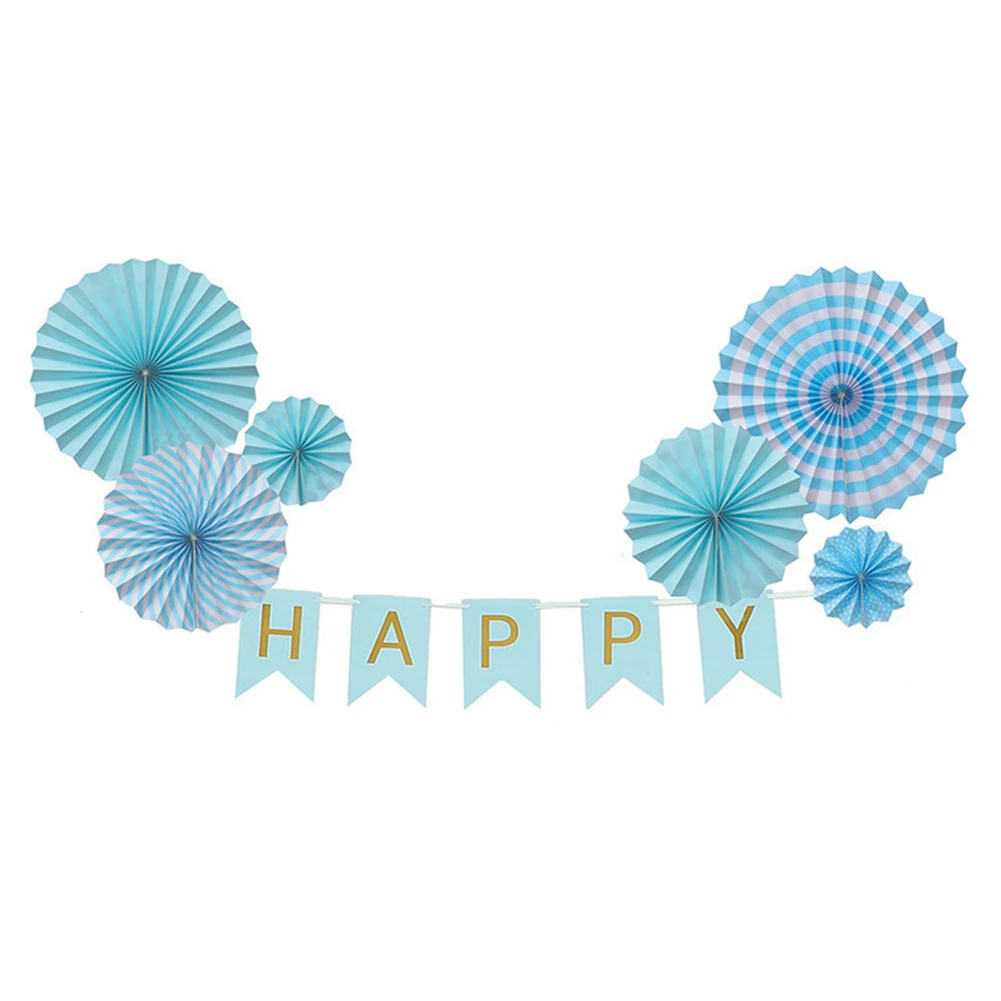 Флюгеры флаг висит декор DIY С Днем Рождения Бумаги розетками комплект