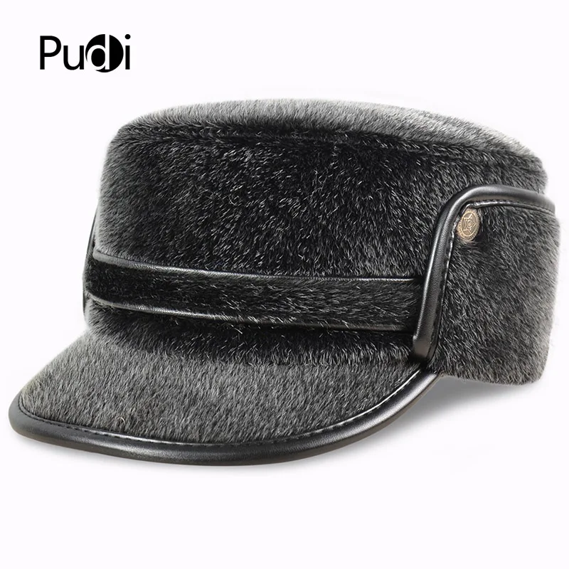 Мужская зимняя теплая глиняная шапка Pudi 2017 bran новые базовые шапки JH702|ball caps hats|cap