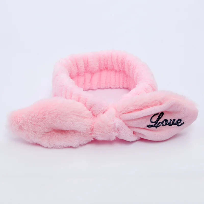 Дешевые розовые головные уборы с бантом для спа ванны душа макияж мыть лицо Косметика повязка для волос коралловый флис бархатные банданы Прямая поставка