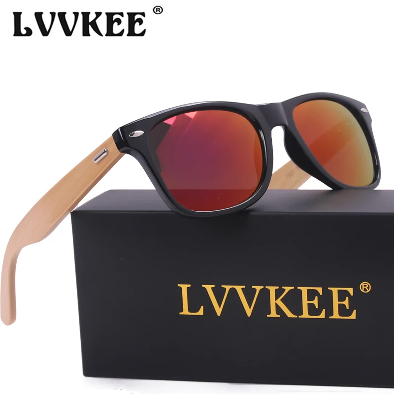 LVVKEE Горячие 2020 Высокое качество Деревянные солнцезащитные очки мужские ретро