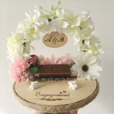 White ring pillow A 1 шт Новое креативное уникальное пользовательское имя кольцо в форме гнезда держатель Персонализированные Свадебные предложения обручальное украшение кольцо Подушка - Цвет: White ring pillow A