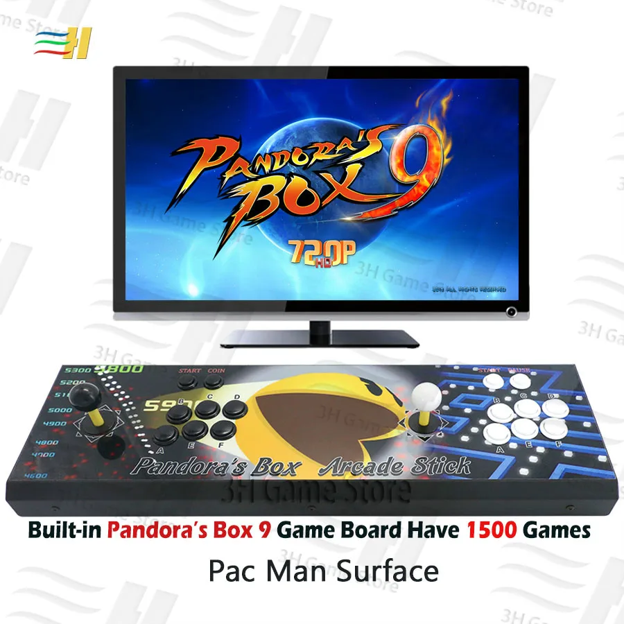 Pandora Box 9 1500 В 1 аркадная игровая консоль 2 игрока джойстик кнопки консоль HDMI VGA usb джойстик для ПК ps3 ТВ 5S 6s pacman