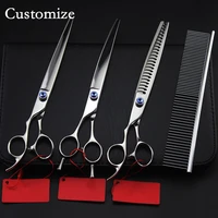 customize 4 kit left handed japan pet 8 inch shears dog grooming hair scissors set thinning cutting barber hairdressing scissors
