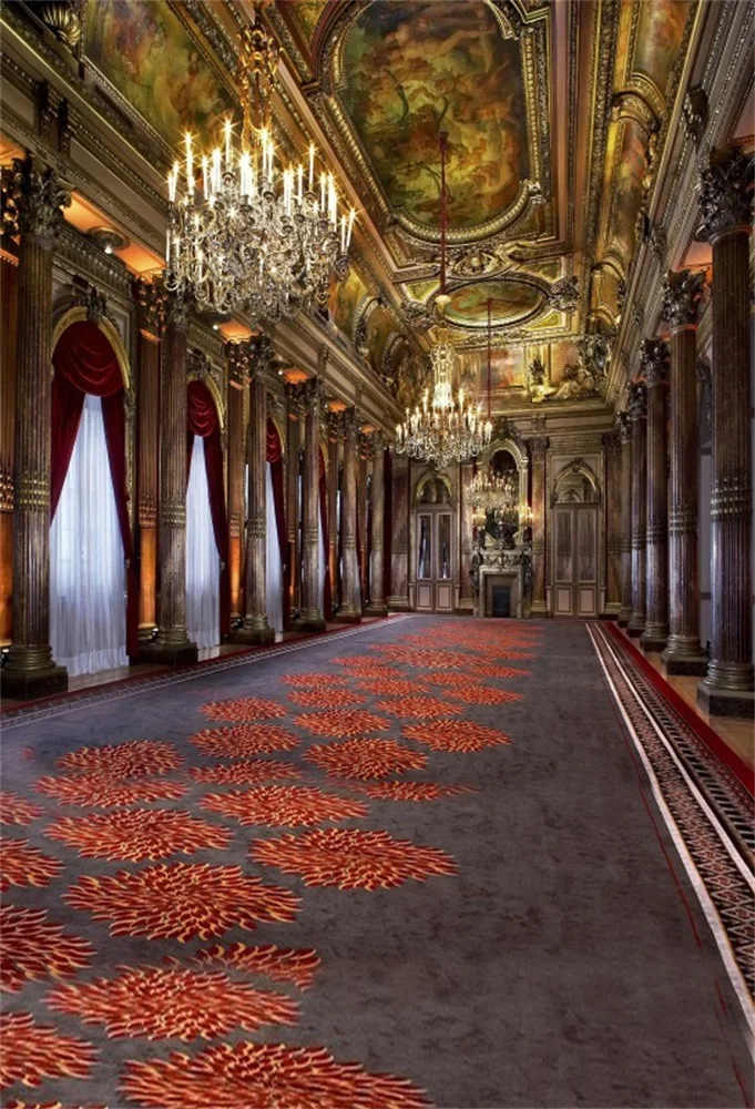 Laeacco старая церковь люстра прихожей ковер подкладке фоновые индивидуальные