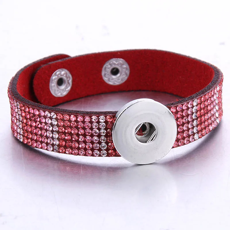 Charm crystal Rhinestone Snap Button Jewelry Leather 18mm Bracelet Punk Armband Snaps 2392 | Украшения и аксессуары