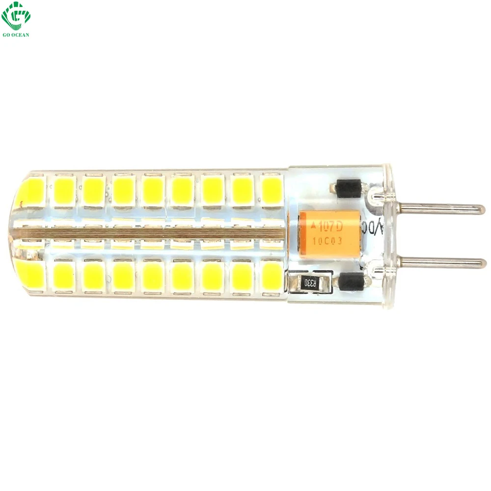 gy6.35 привел колба 12в AC / DC 4W 9W силикон лодку огня 48 SMD 2835 замены галогенных ламп 72