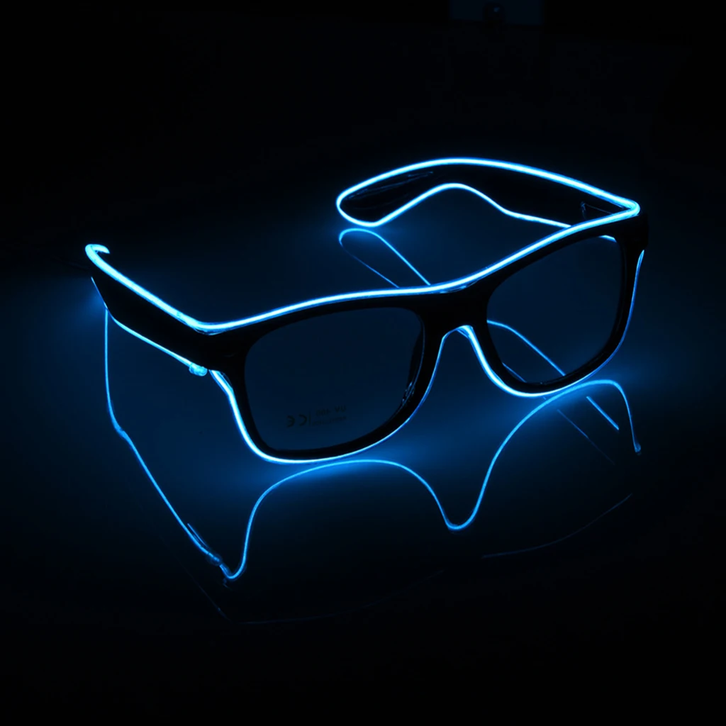 Flashing EL Wire Led Glasses Luminous Party Decor Lighting Classic Bright LED Light Up Halloween SunGlasses Novelty Gift | Дом и сад
