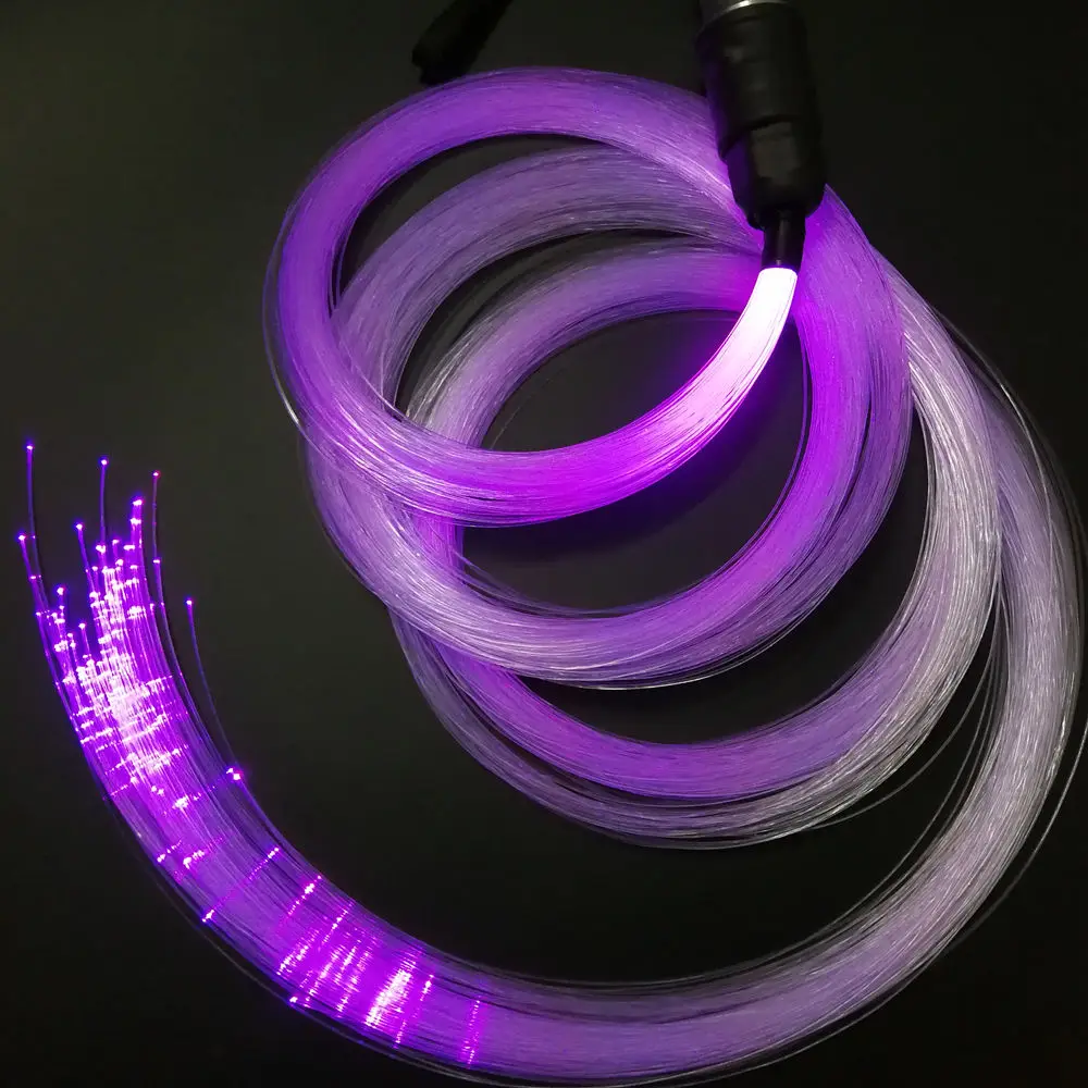 Фэнтези RGB светодиодный волоконно-оптический хлыст светильник 10 цветов Изменен в питании от аккумулятора для танцев и Косплея