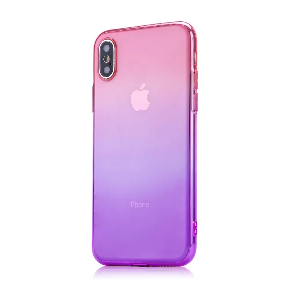 XS градиентные цветные чехлы для iPhone XR Plus чехол противоударный прозрачный