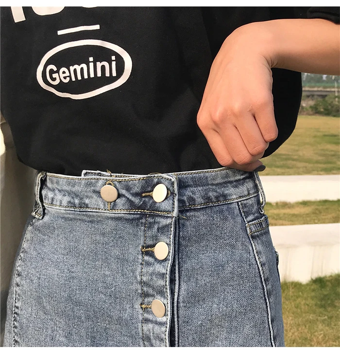 TIGENA, Модная Джинсовая юбка для женщин,, летняя, размера плюс, 5XL, мини, короткая джинсовая юбка, женская, высокая талия, трапециевидная, на пуговицах, юбка для школы