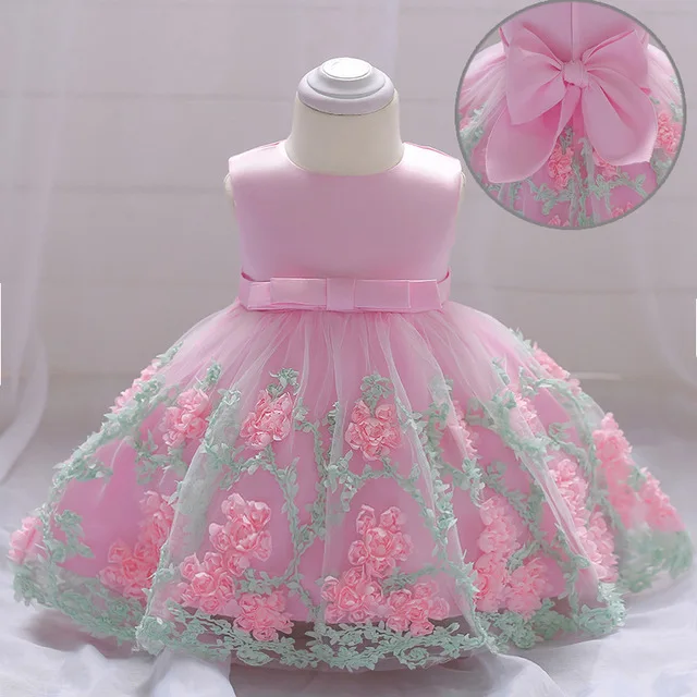 Pink Платье для маленьких девочек; коллекция года; Летнее Детское платье принцессы для девочек; Детские праздничные платья для девочек; свадебное платье; Vestidos От 2 до 6 лет - Цвет: Pink