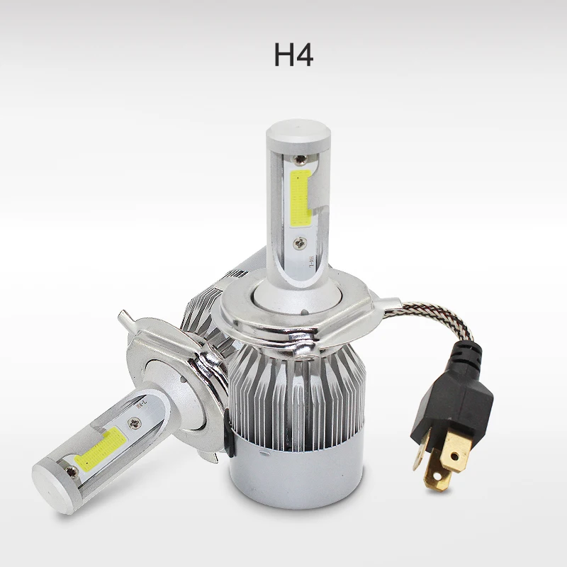 2 шт. 7600LM автомобиля H4 H7 светодиодный свет лампы фары 72 Вт COB H1 H3 H27 880 881 Головной
