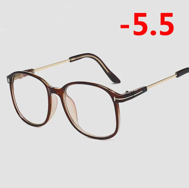 Myopia 550 0,5-1,0-1,5-6,0 анти-синий светильник очки Близорукость ретро прозрачная и черная оправа очки по рецепту для унисекс - Цвет оправы: Myopia 550